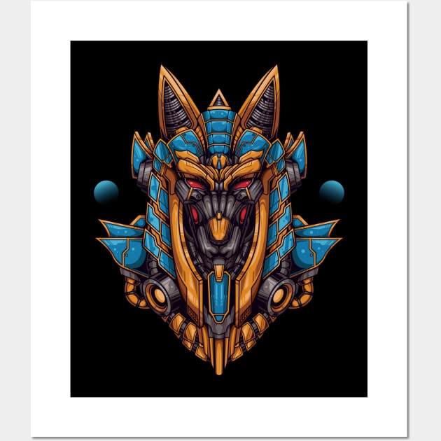 Cyber Anubis Wall Art by tegaart